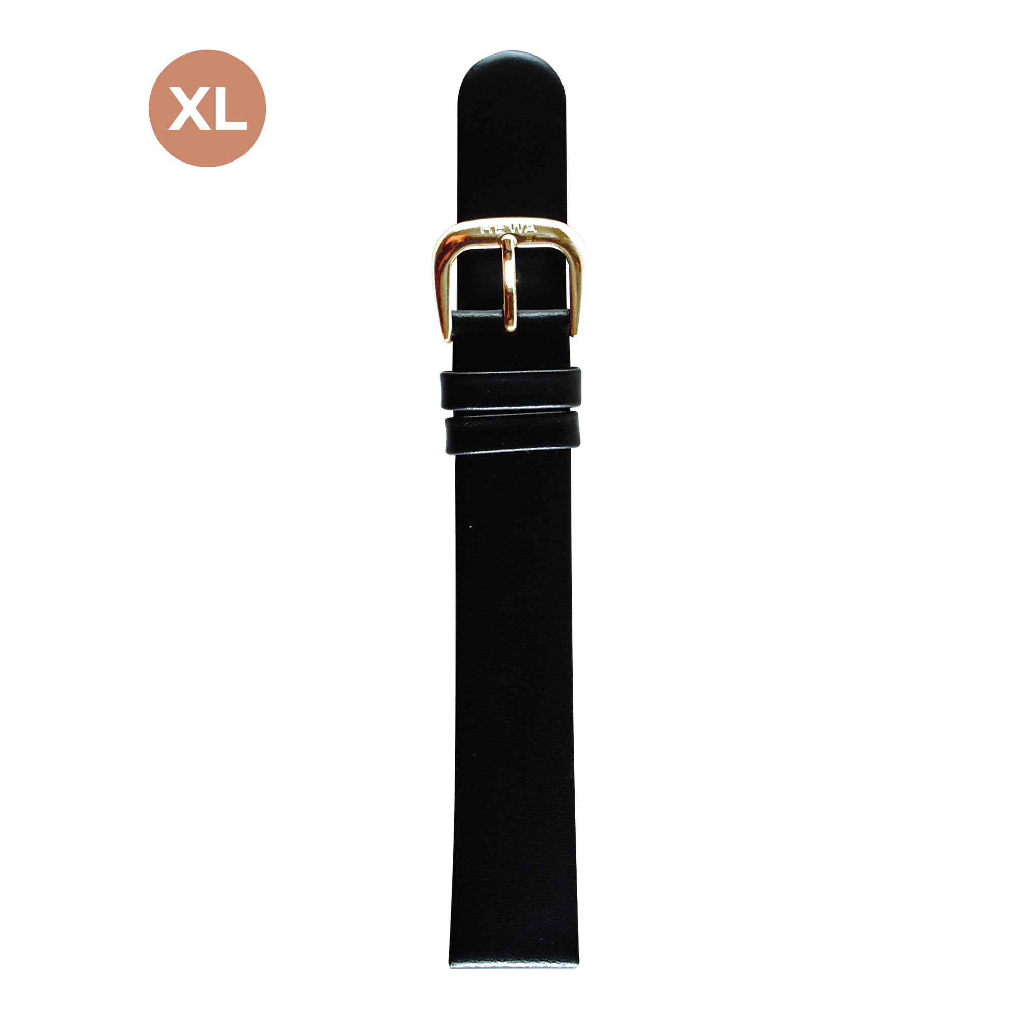 REWA Uhrarmband 21151/1 Leder Extra lang Herren schwarz