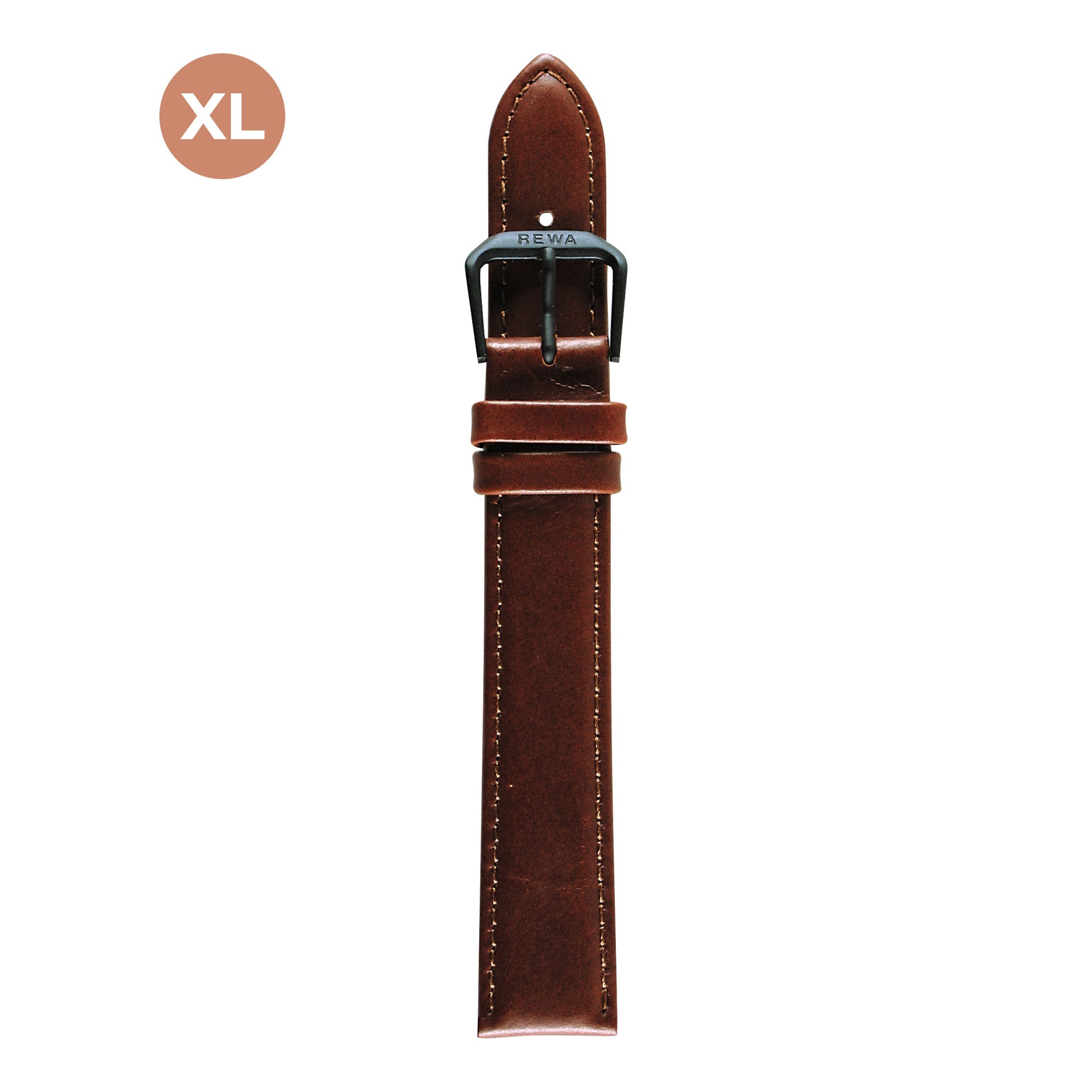 REWA Uhrarmband 21310/1 Leder Extra lang Herren braun