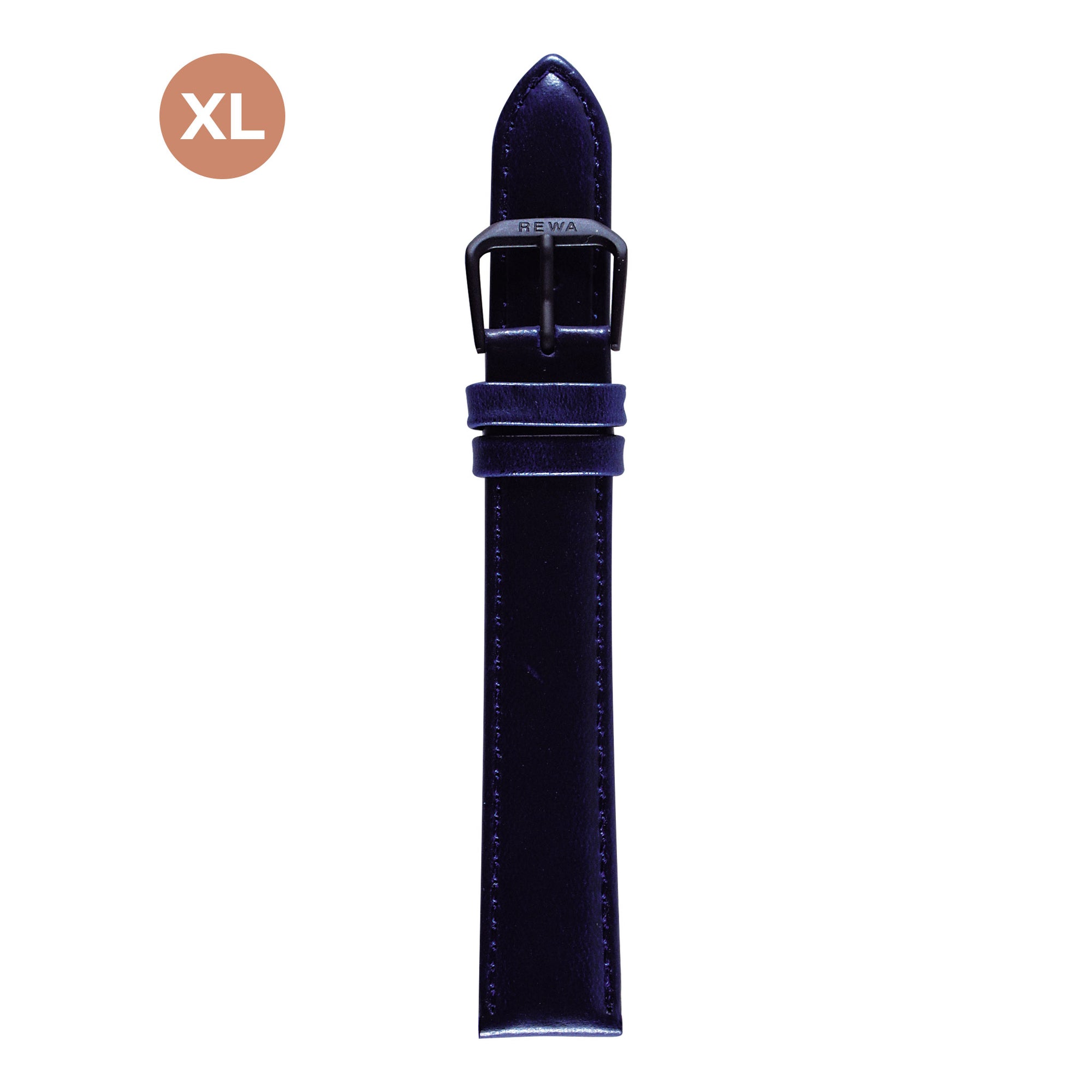 REWA Uhrarmband 21310/1 Leder Extra lang Herren marine