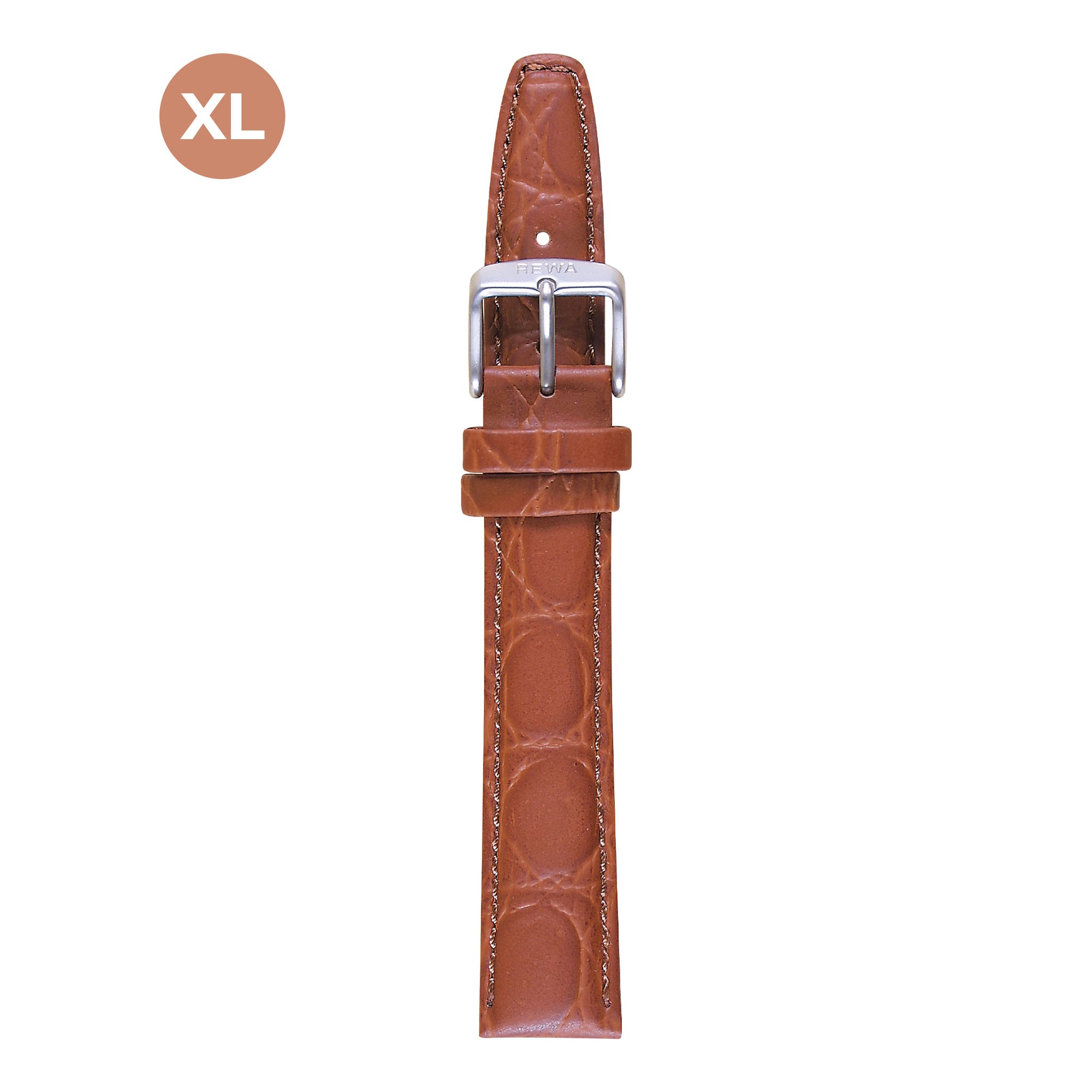 REWA Uhrarmband 21323/1 Leder Extra lang Herren braun