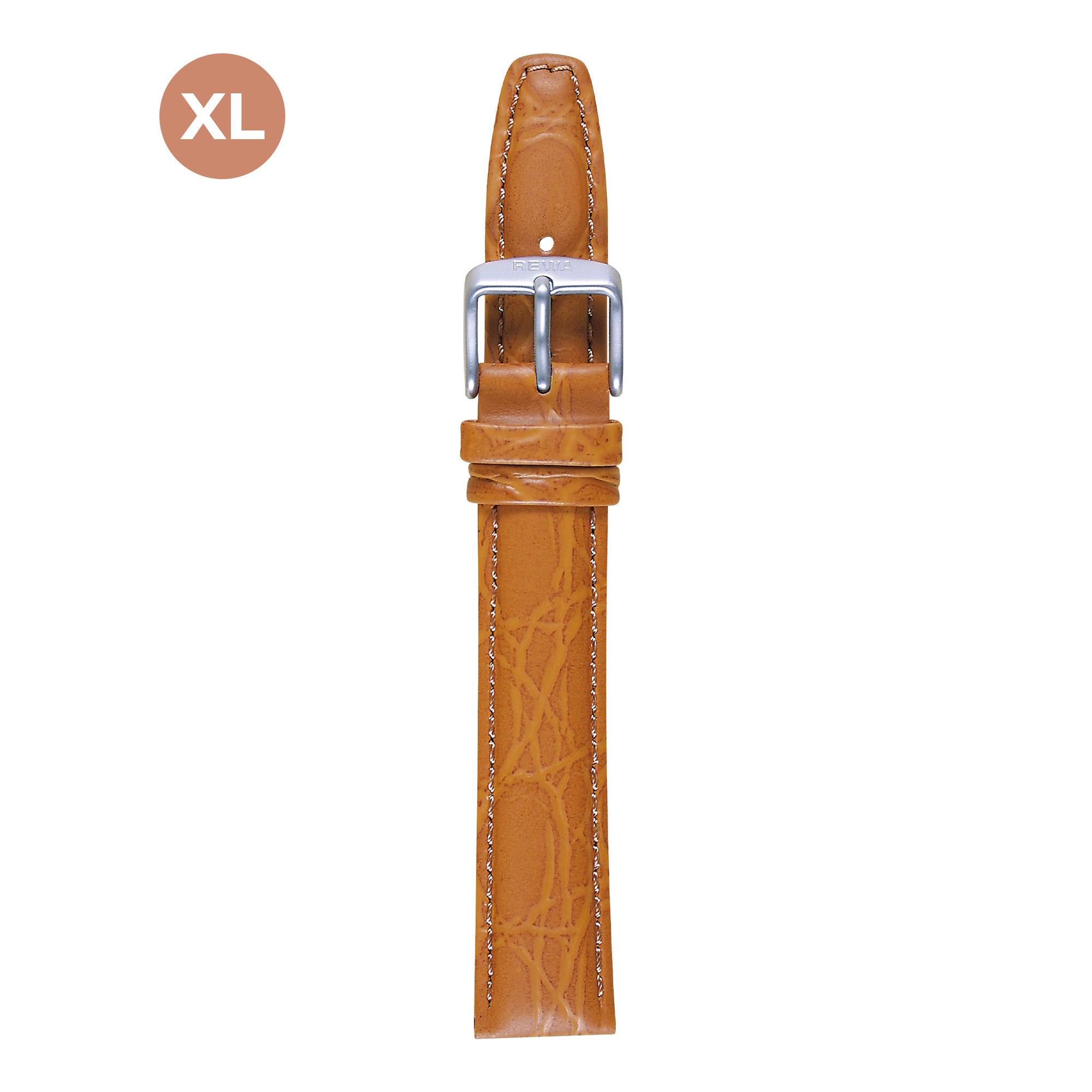 REWA Uhrarmband 21323/1 Leder Extra lang Herren hellbraun