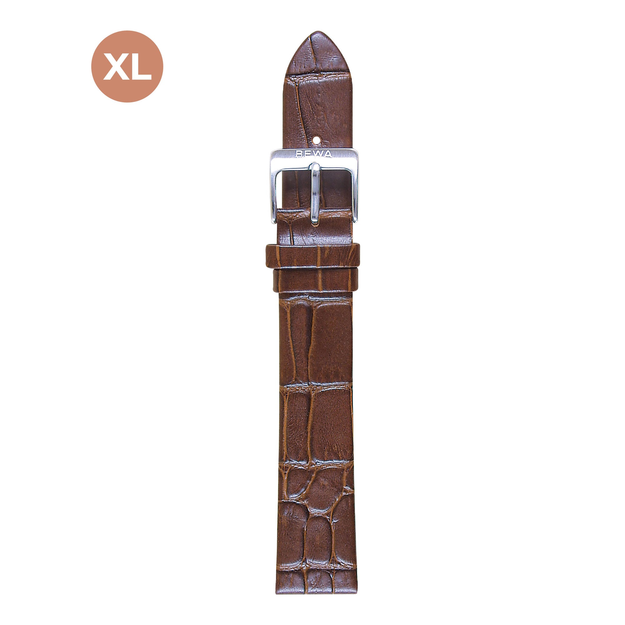 REWA Uhrarmband 21400/1 Leder Extra lang Herren braun