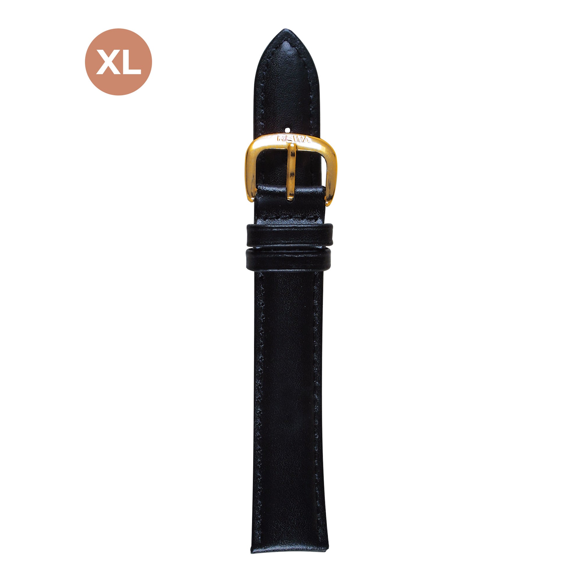 REWA Uhrarmband 21702/1 Leder Extra lang Herren schwarz
