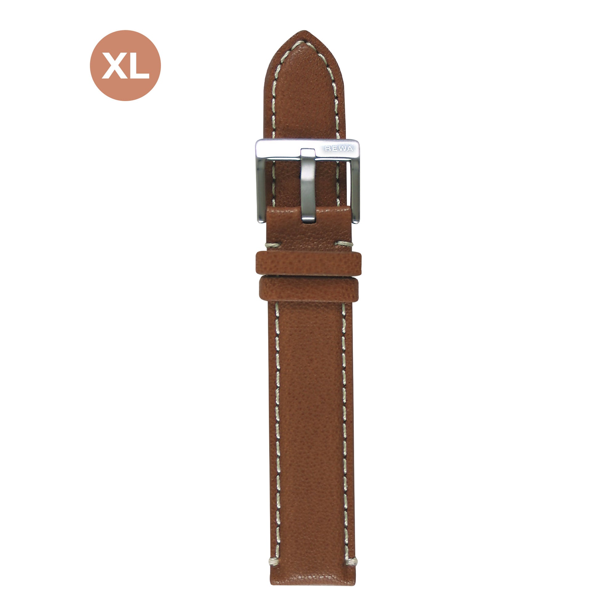 REWA Uhrarmband 21729/1 Leder Extra lang Herren braun