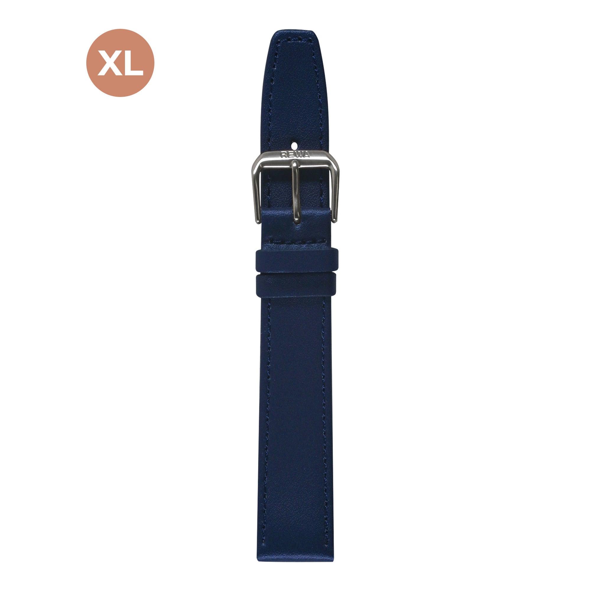 REWA Uhrarmband 22132/1 Leder Extra lang Damen marine