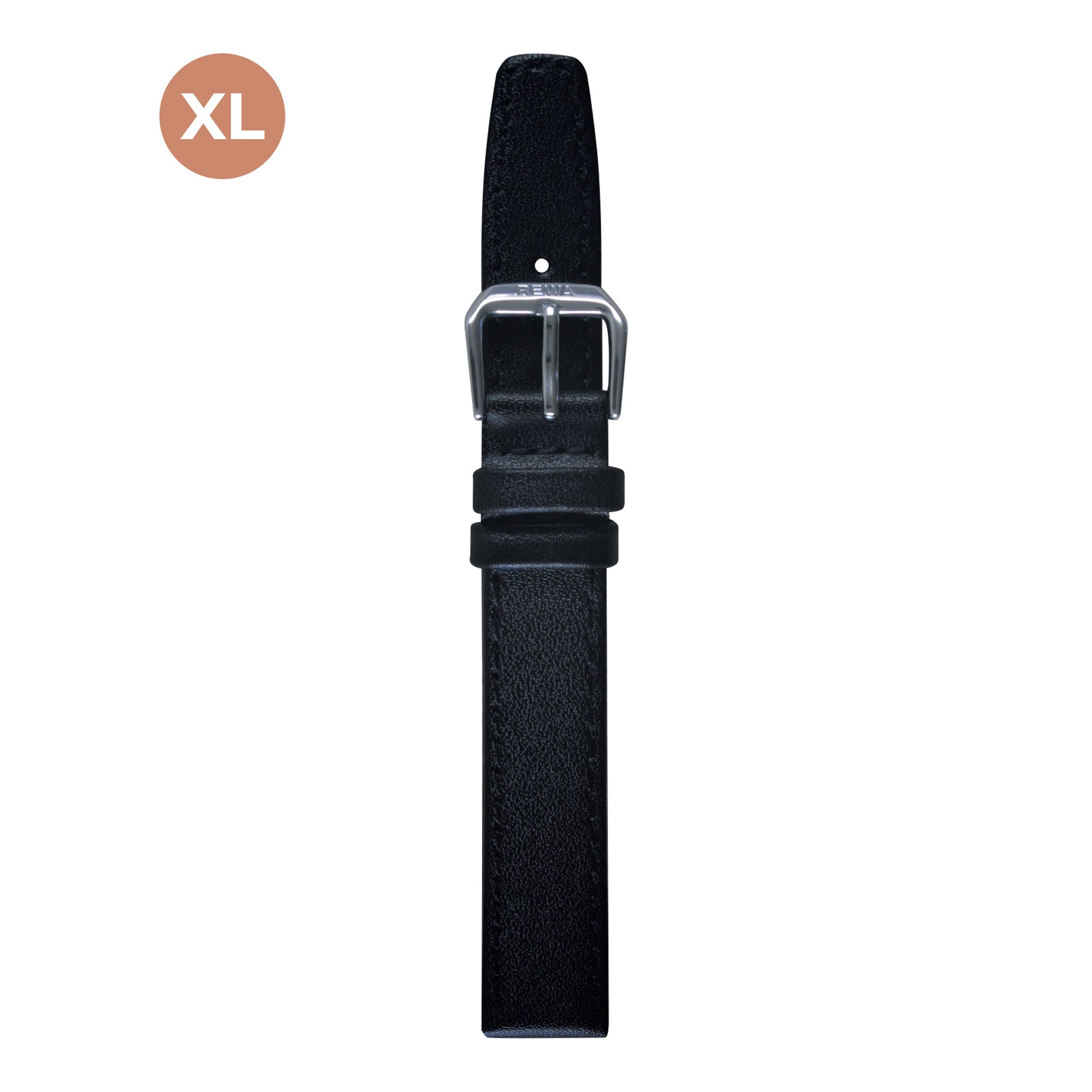 REWA Uhrarmband 22132/1 Leder Extra lang Damen schwarz