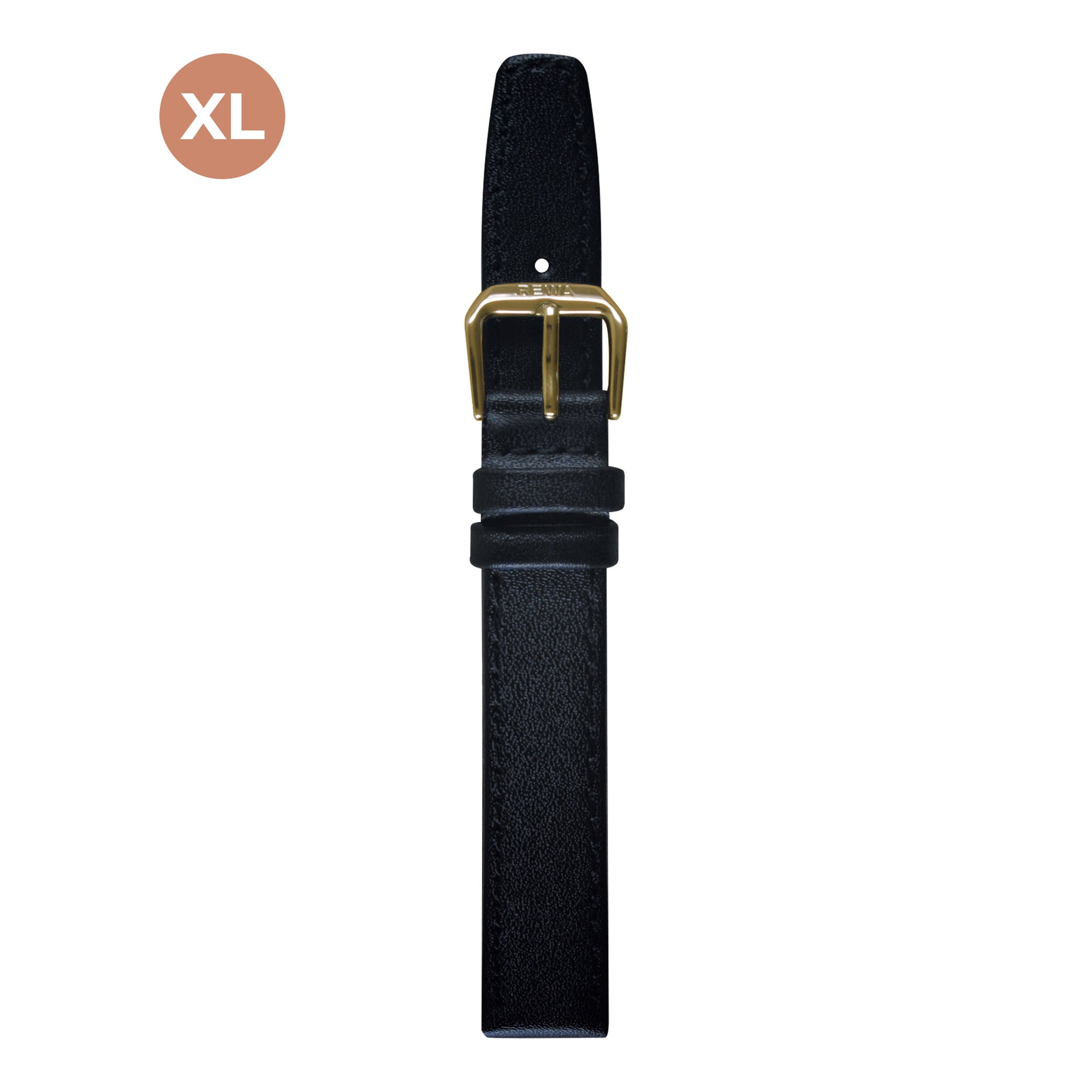 REWA Uhrarmband 22132/1 Leder Extra lang Damen schwarz