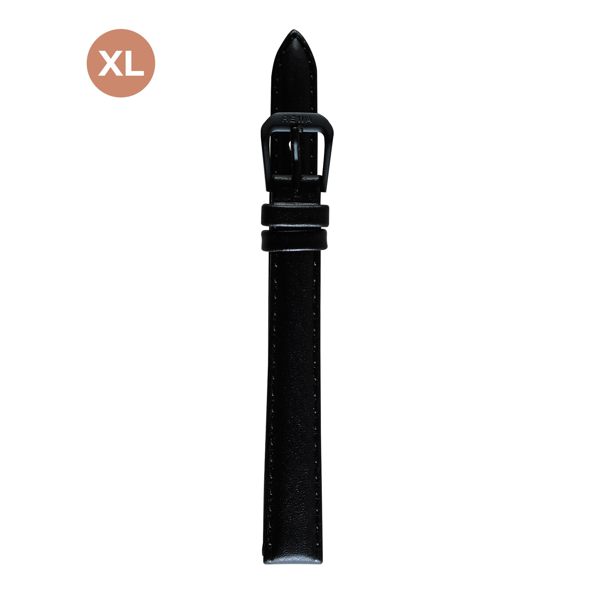 REWA Uhrarmband 22310/1 Leder Extra lang Damen schwarz