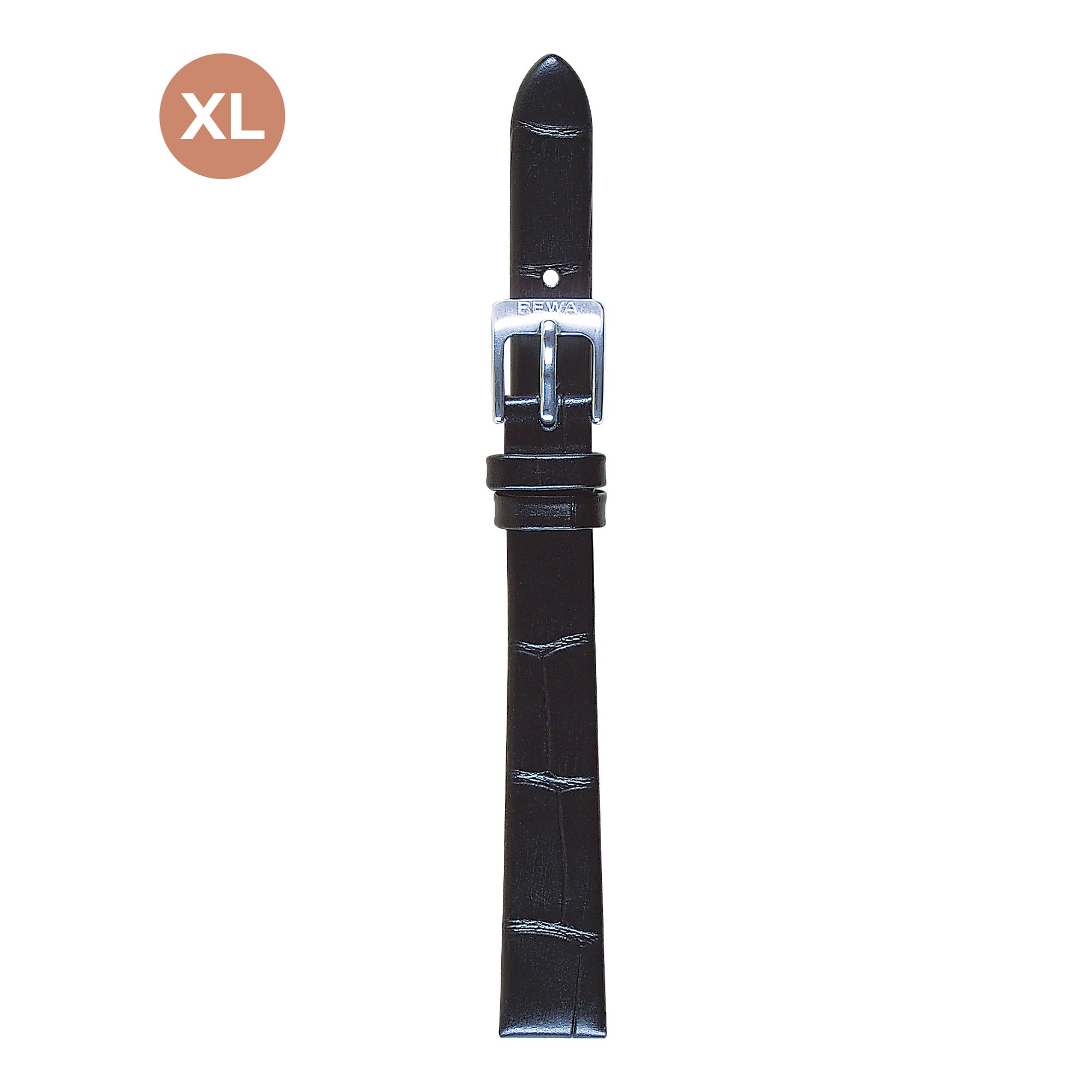 REWA Uhrarmband 22400/1 Leder Extra lang Damen schwarz