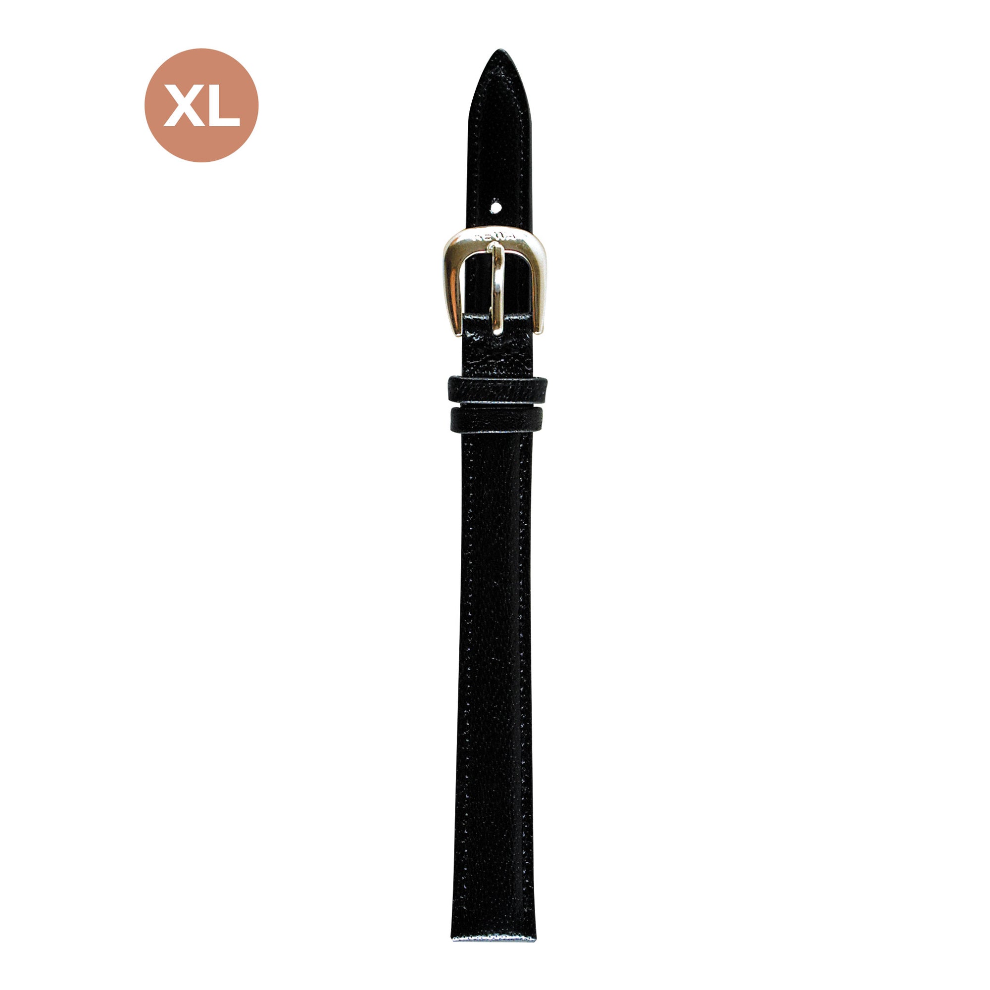 REWA Uhrarmband 22702/1 Leder Extra lang Damen schwarz